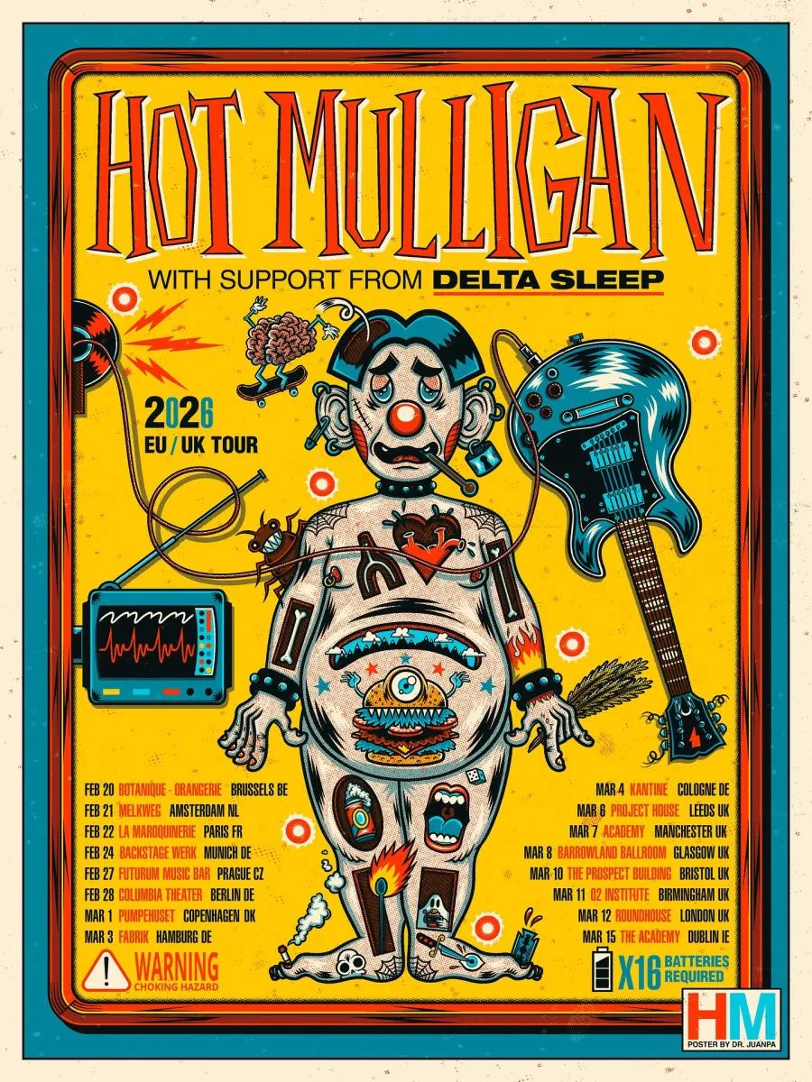 Hot Mulligan live tour poster 2026